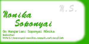 monika soponyai business card